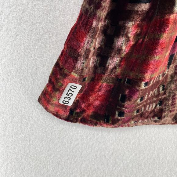 IDEA PLUS Scarf Womens Fleece Geometric Wrap Rectangle Velvet Maroon 10 x 54 in - Picture 10 of 10